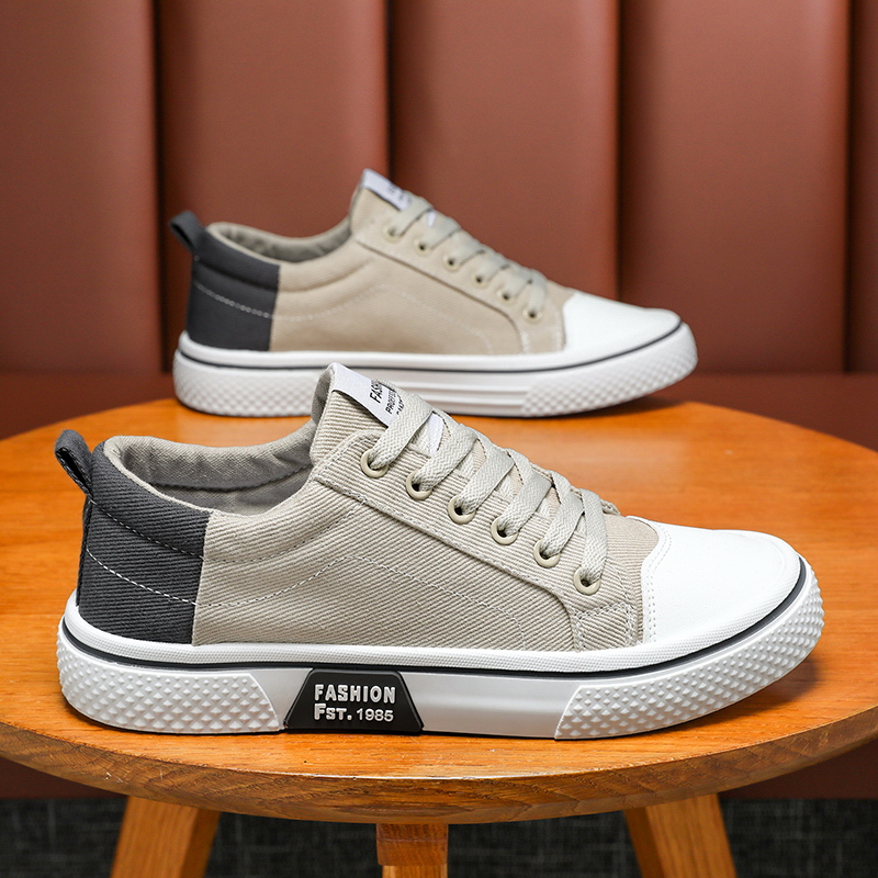 Men Shoes Ecco - Sepatu Sneakers Kanvas Klasik Pria, Ringan,