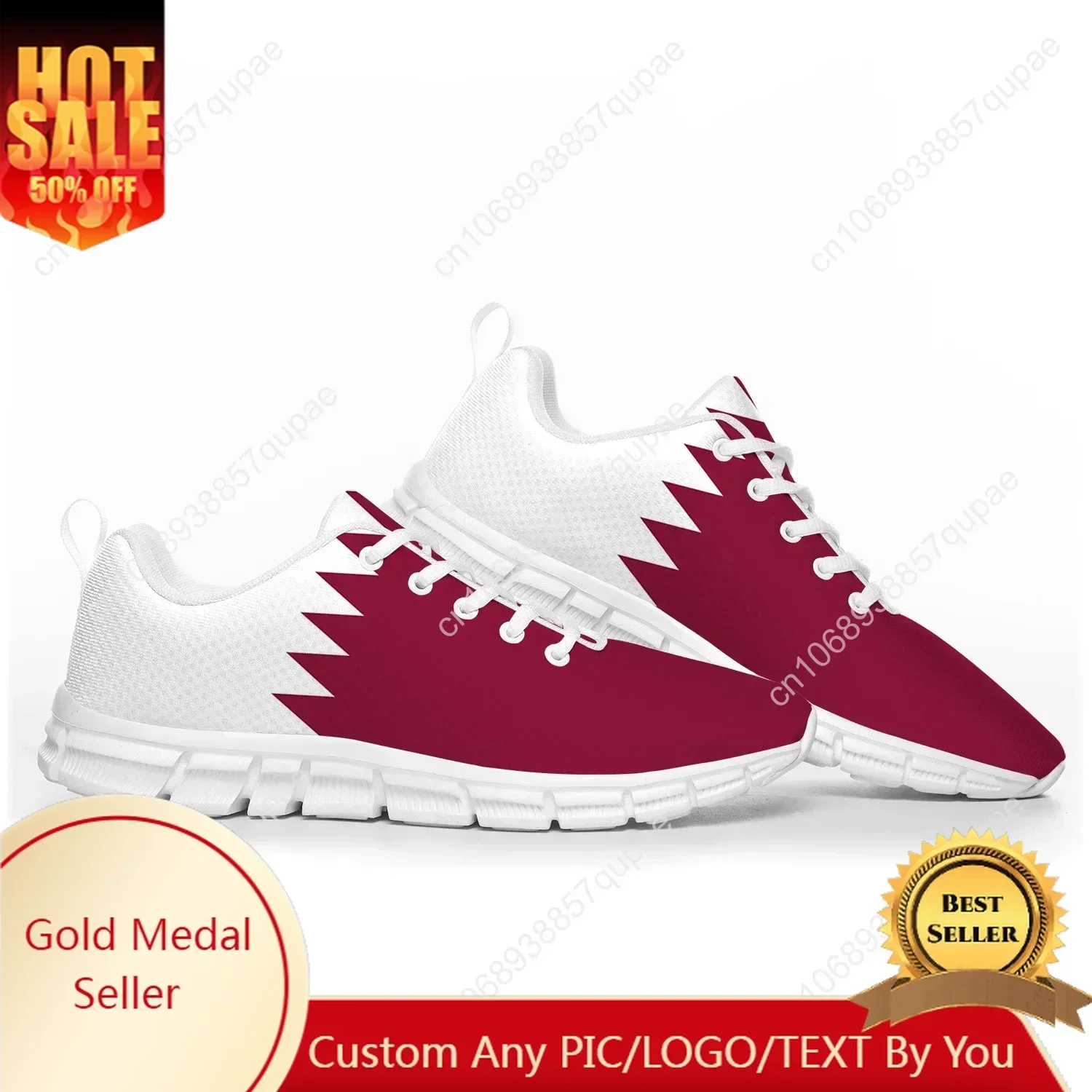 Men Shoes Qatar - Sepatu Olahraga dengan Motif Bendera Qatar,