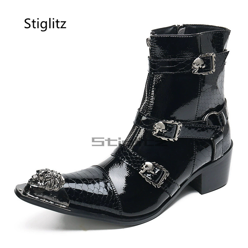 Men Shoes H&M - Sepatu Boots Chelsea Kulit Paten Pria