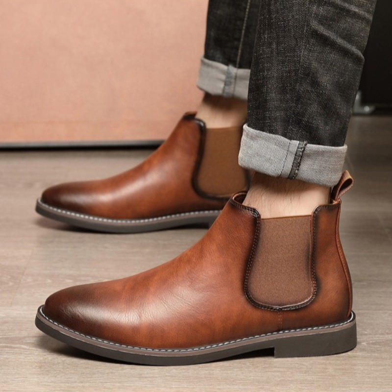Men Shoes Brands - Sepatu Boot Kulit Kasual Bisnis Pria