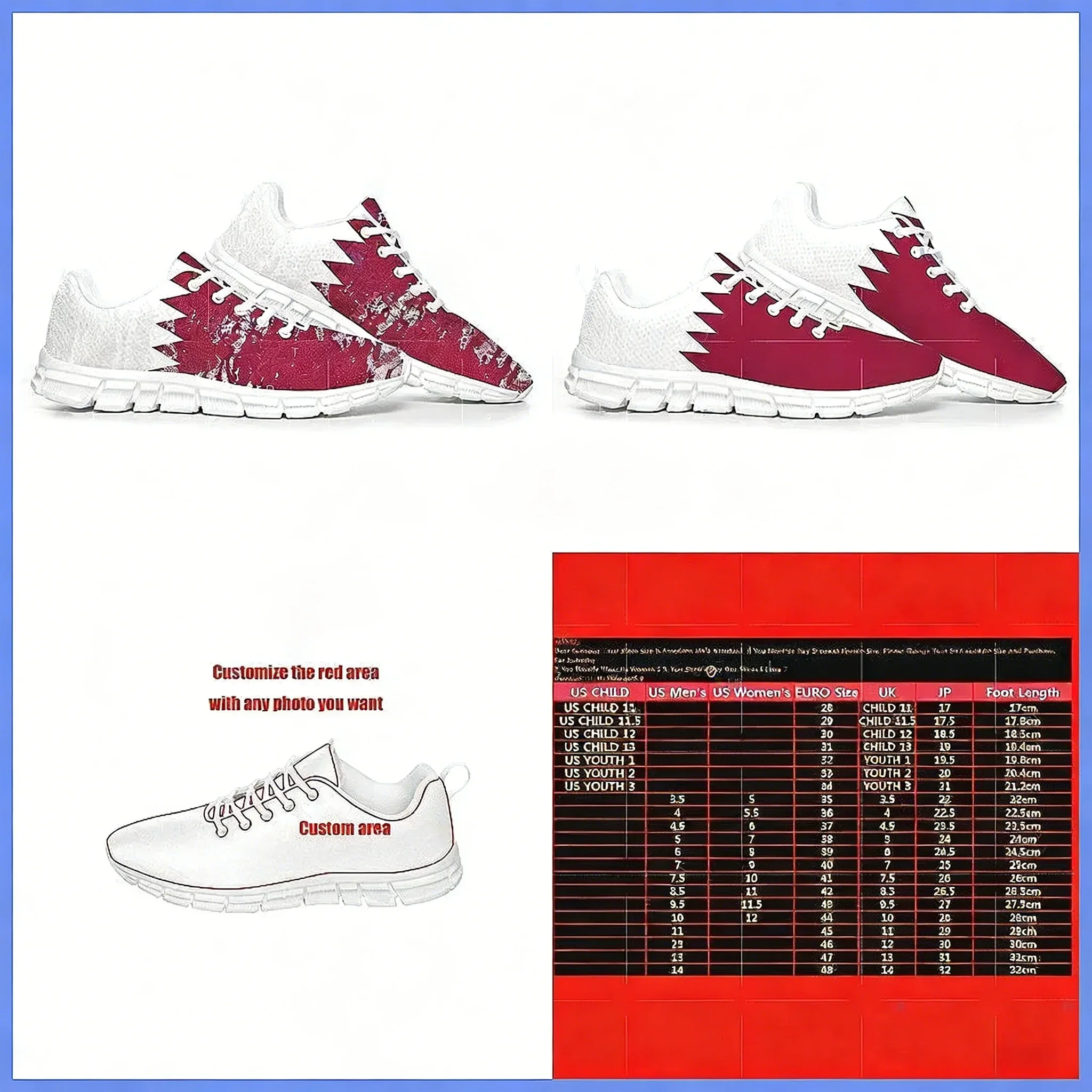 Men Shoes Qatar - Sepatu Olahraga Bendera Qatar, Sneakers Kustom
