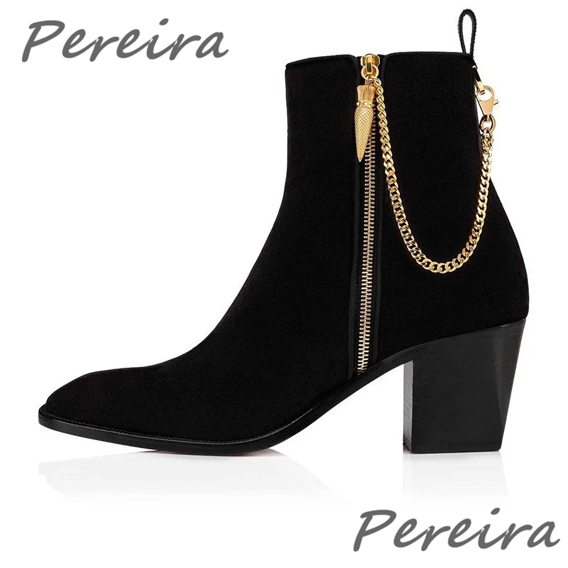 Men Shoes H&M - Sepatu Boots Pria Kulit Suede Rantai