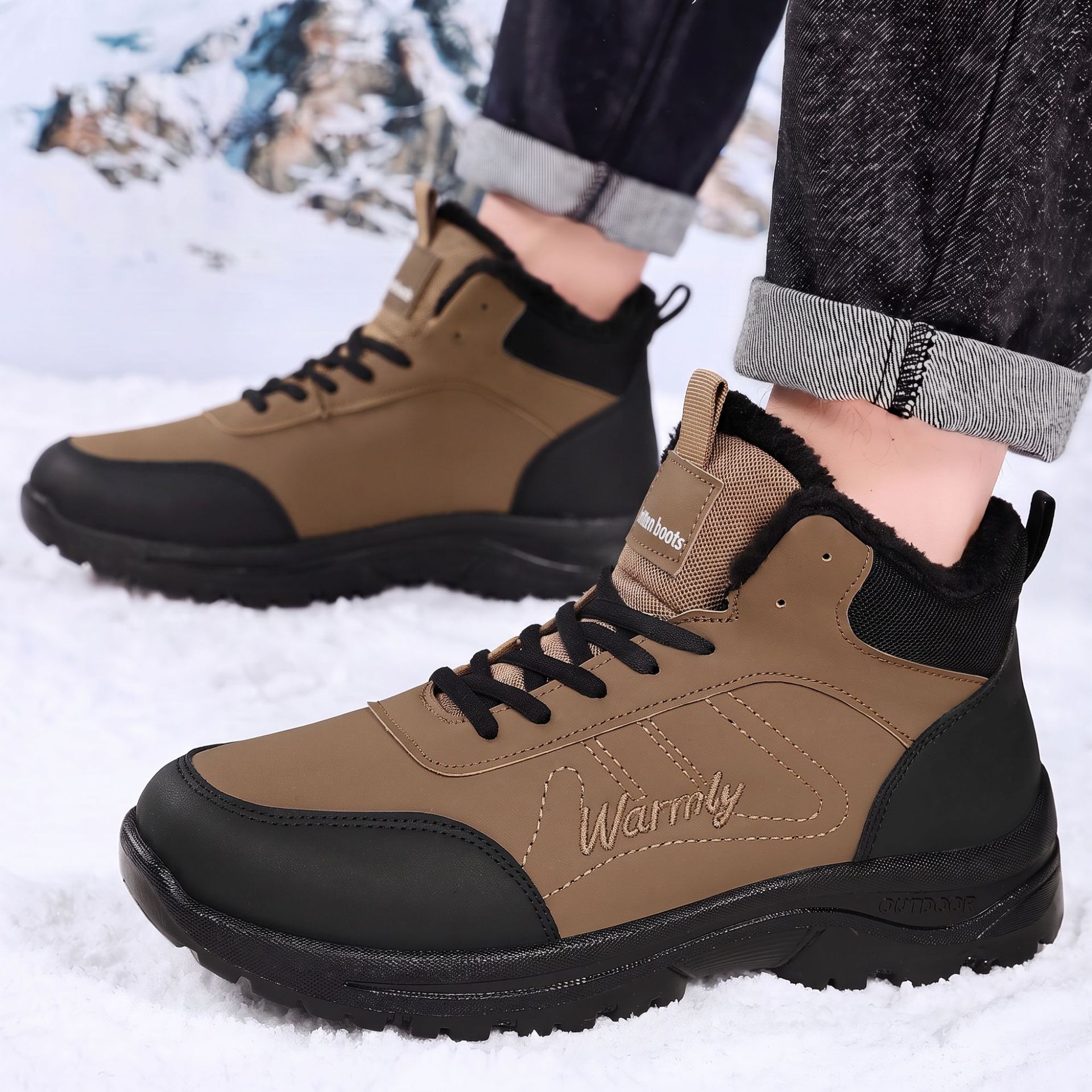 Men Shoes Ecco - Sepatu Pria Berbahan Katun dengan Lapisan