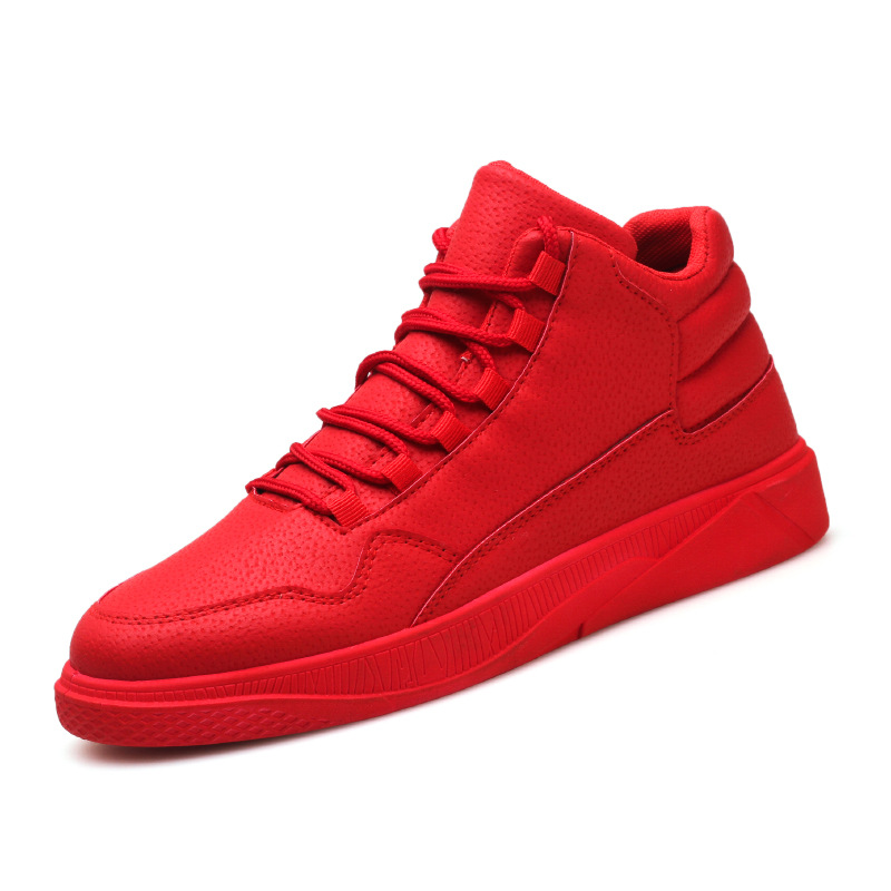 Sepatu Skate Kulit Merah High- - Men'S Shoes Grip ulasan dan harga