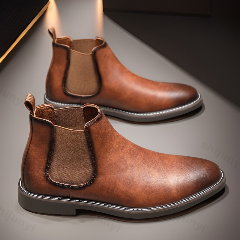 Sepatu Boot Kulit Kasual Bisni - Men Shoes Brands ulasan dan harga