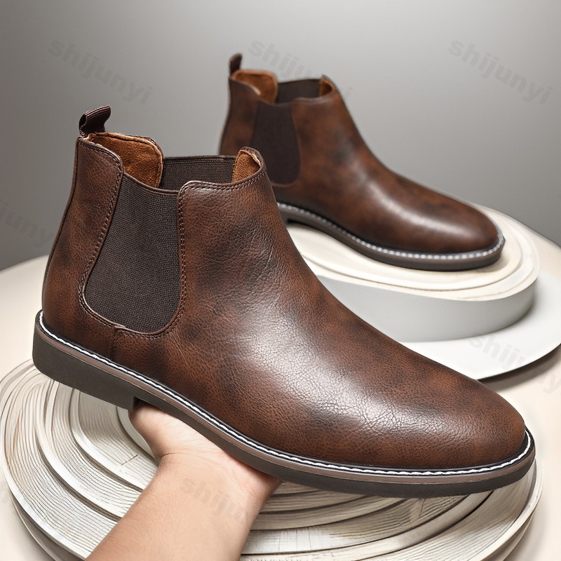 Sepatu Boot Kulit Kasual Bisni - Men Shoes Brands ulasan dan harga