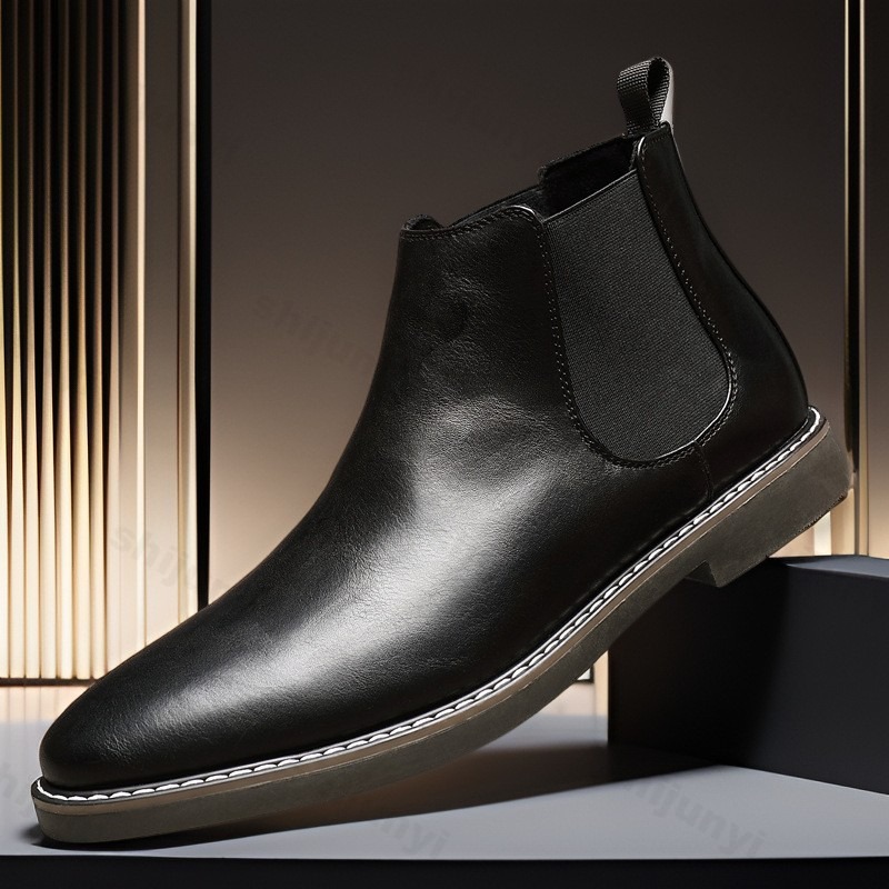 Sepatu Boot Kulit Kasual Bisni - Men Shoes Brands ulasan dan harga