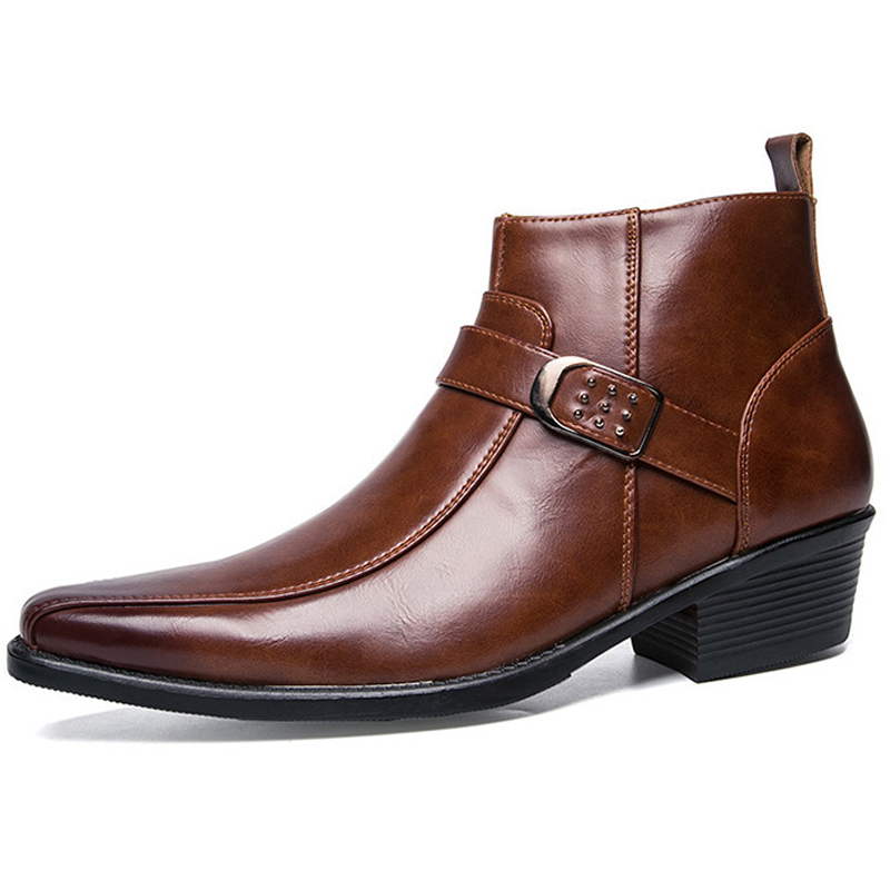 Sepatu Boots Kulit Retro Pria  - Men Shoes Brands ulasan dan harga