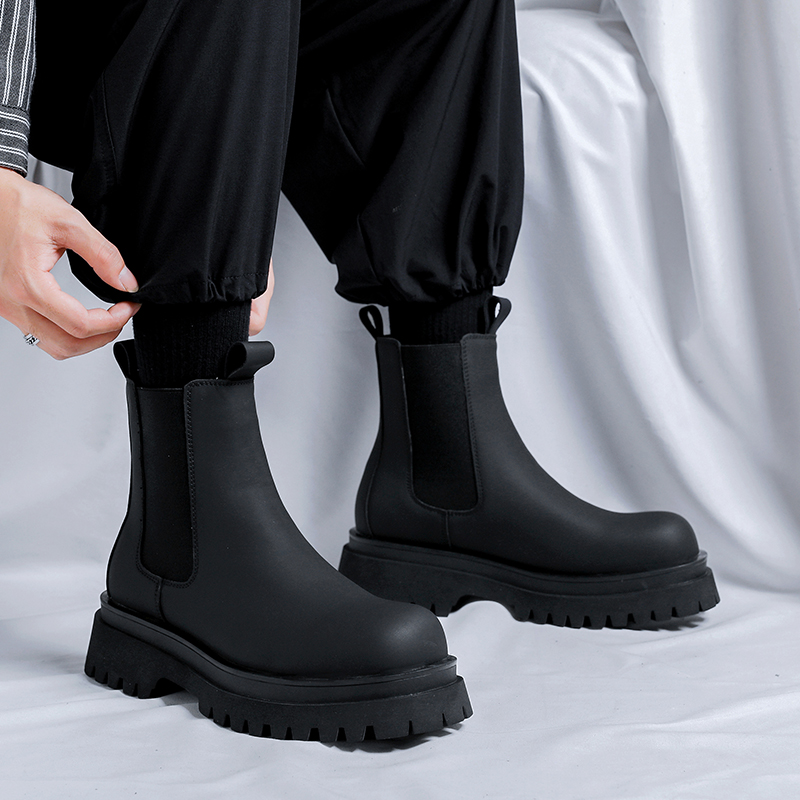 Sepatu Boots Hitam Tinggi Mode - Men Shoes Brands ulasan dan harga