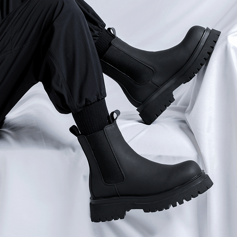 Sepatu Boots Hitam Tinggi Mode - Men Shoes Brands ulasan dan harga