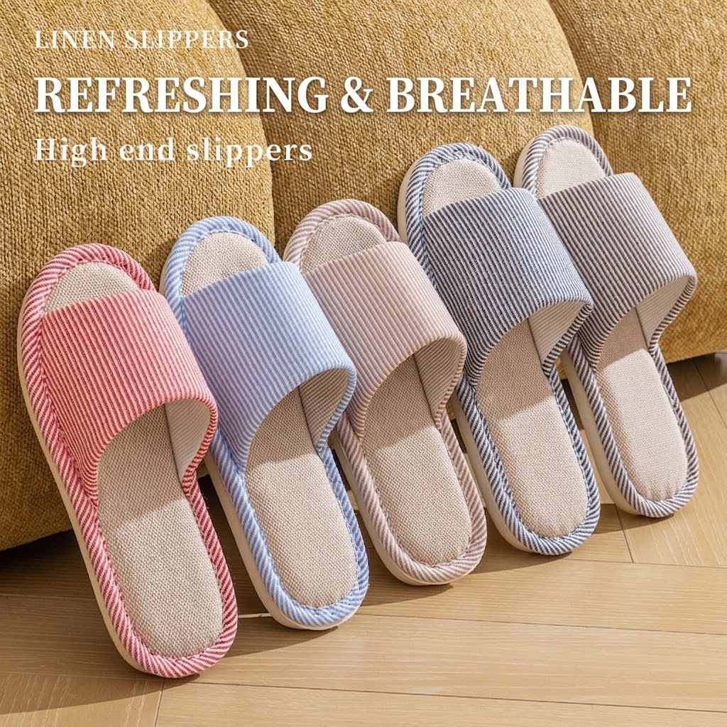 Sandal Linen Rami Bernapas unt - Men'S Shoes Slip On ulasan dan harga